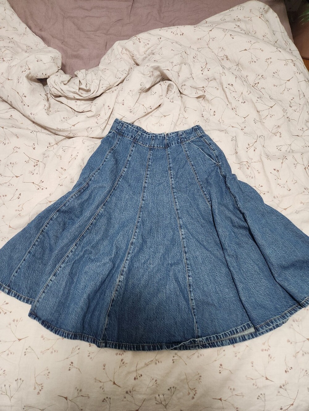 madewell denim midi skirt 28